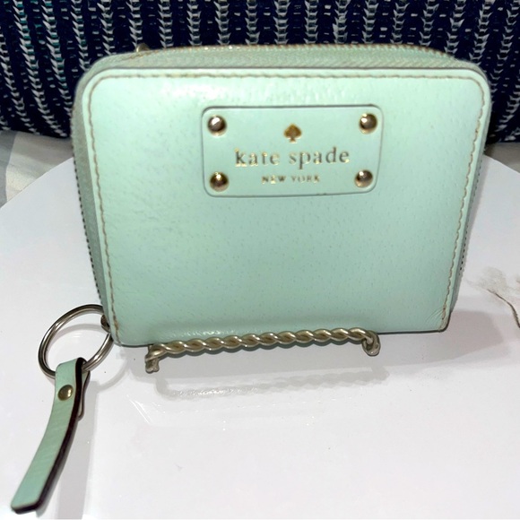 Kate Spade Wellesley Cara Wallet Small Zip Around MintGreen, Vintage - Picture 1 of 11
